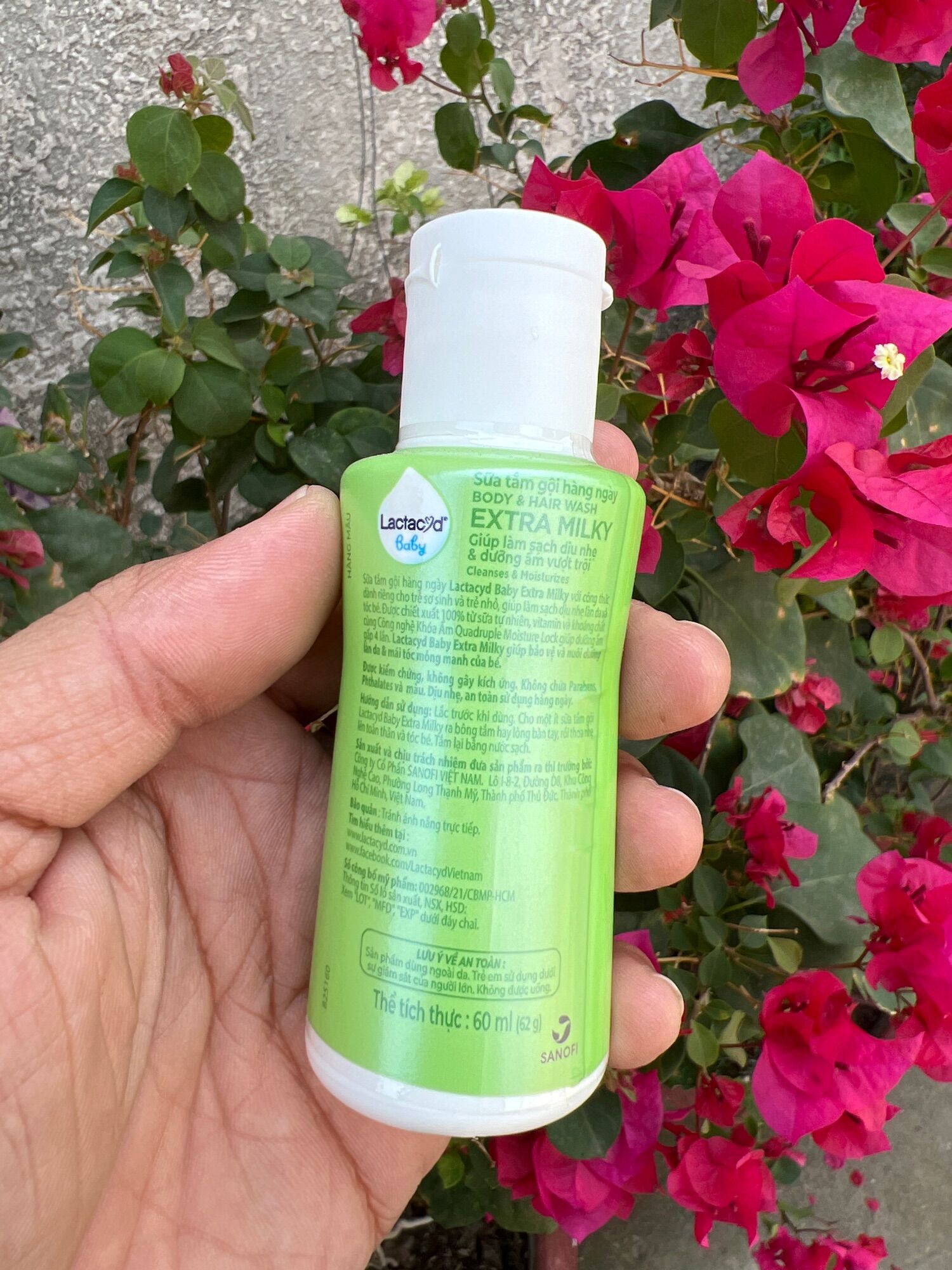 60 ml Chai sữa tắm em bé lactacyd milky 60ml (tiện lợi khi đi du lịch)