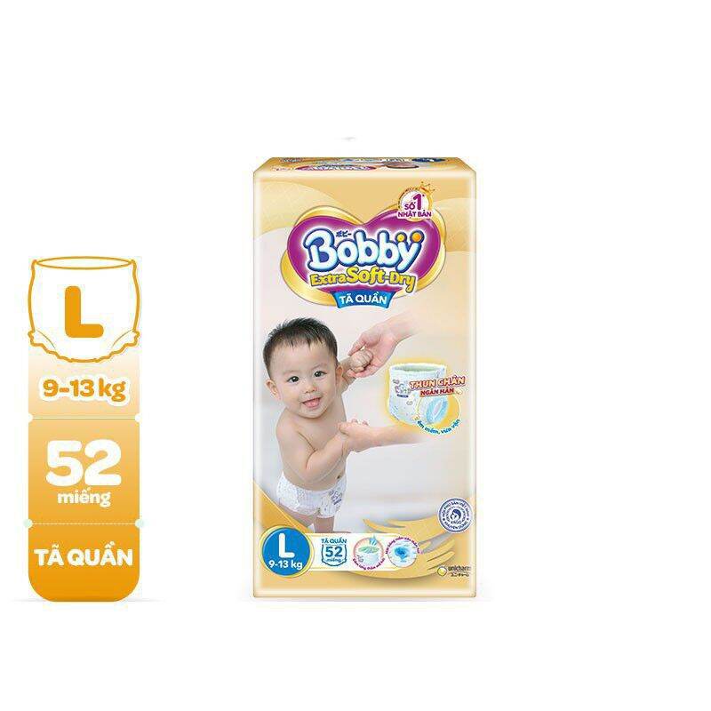 Tã quần cao cấp bobby extra soft dry l52/xl46