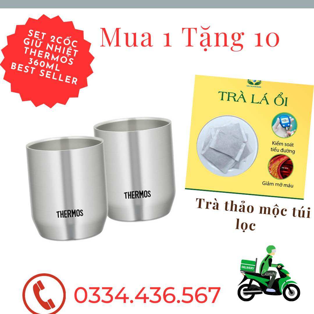 Sét cốc giữ nhiệt 360ml thermos nội địa Nhật