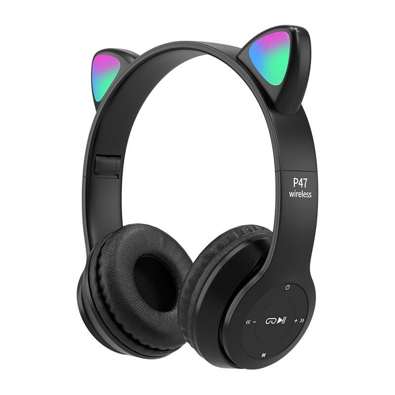 P47M Earphone Bluetooth Wireless Headphones Cat Ear Girl Headset Gamer for Pc TWS Music Earbuds Hearing Aid with Mic Handfree