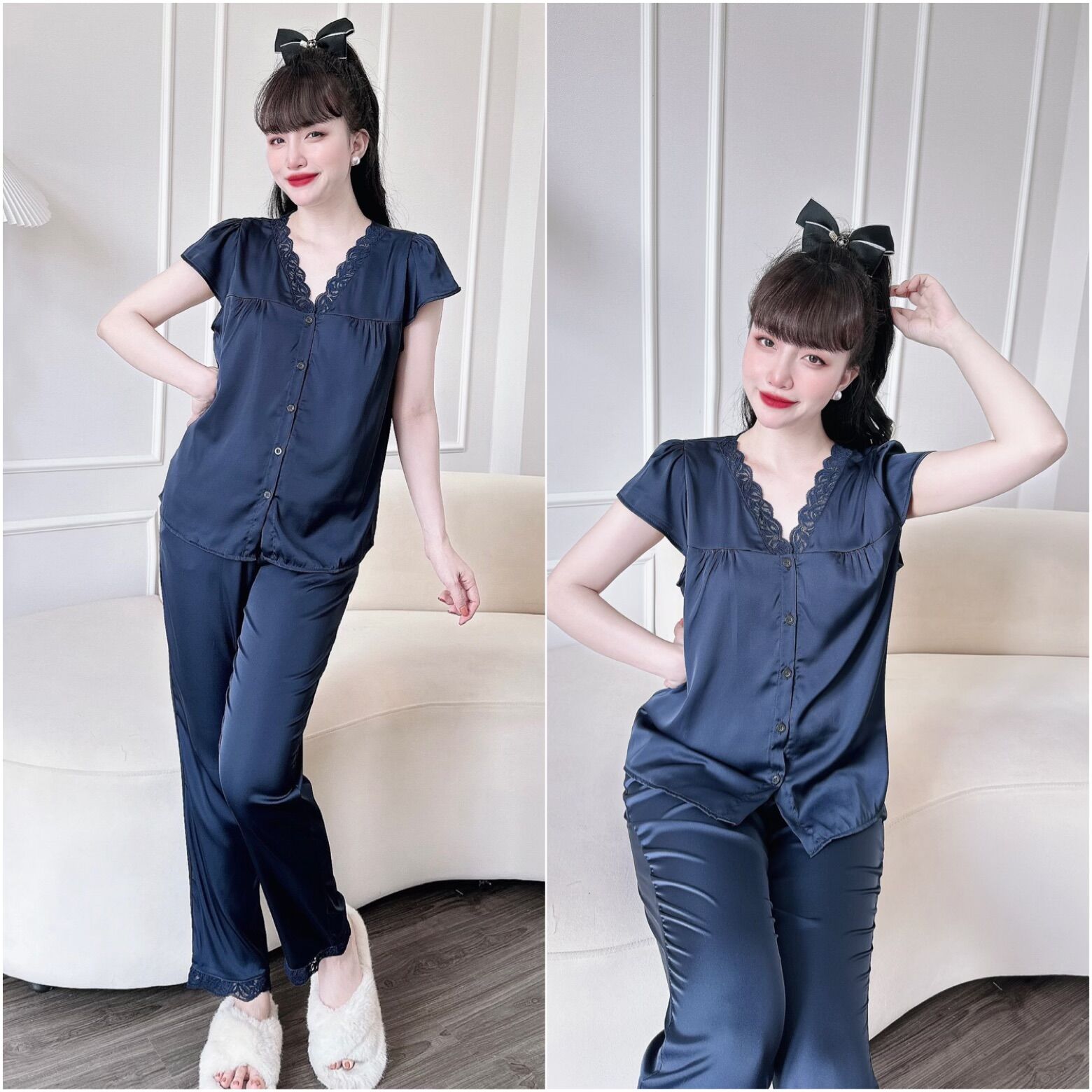 (50-90kg) Đồ bộ Lụa Latin Ren Bigsize Cao Cấp - Chuẩn form, chất đẹp
