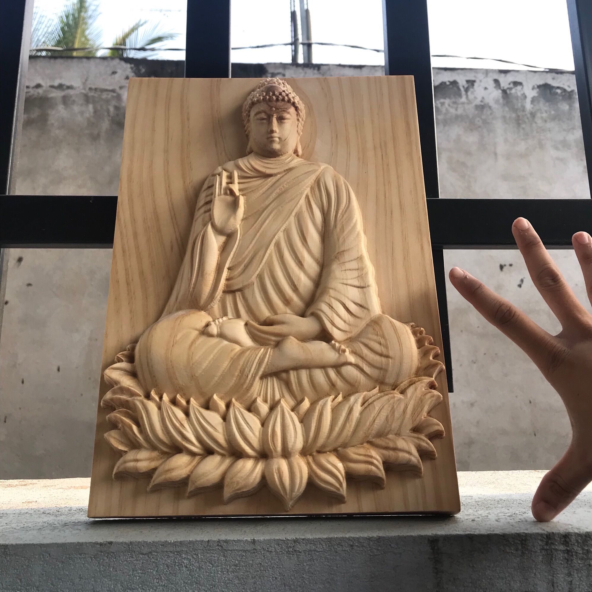 Tranh Phật thích ca tranh trí phòng thờ (có móc treo)