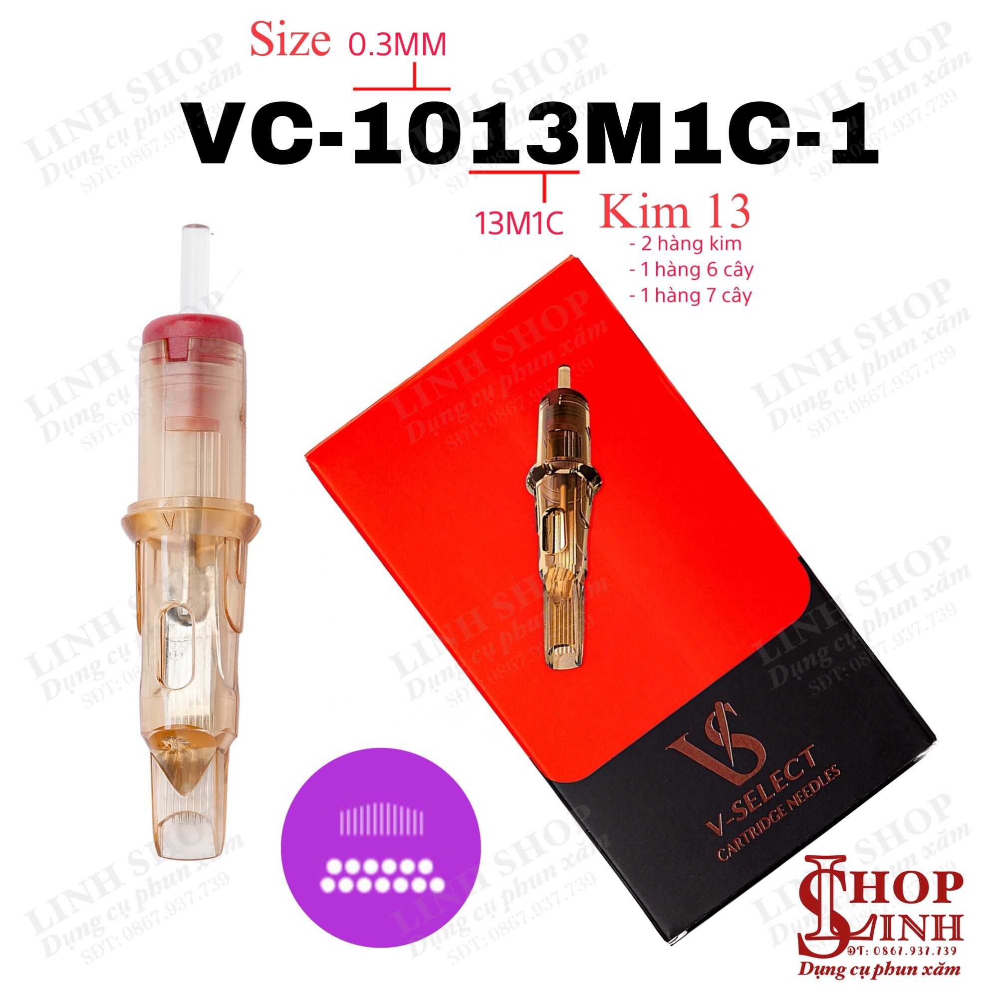 (Hộp 20cái) Kim Ez VS V Select Kim Đạn Máy Pen Cho Phun Xăm Thẩm Mỹ