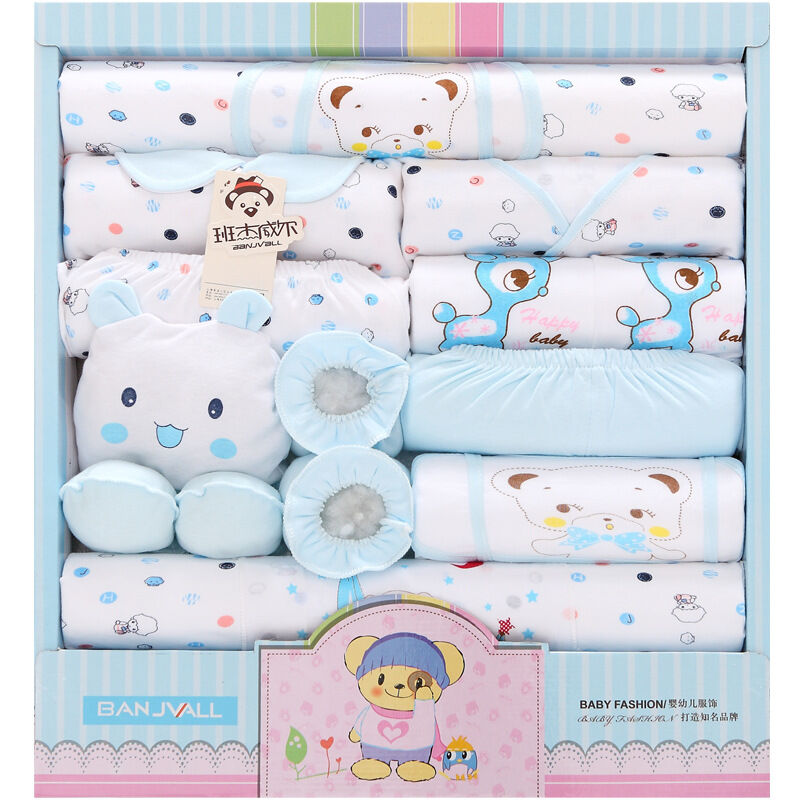 Hộp quà tặng quần áo trẻ em bộ đồ cotton em bé sơ sinh bé trai gái sơ sinh 0-3 tháng tuổi 6 tuổi xuân thu