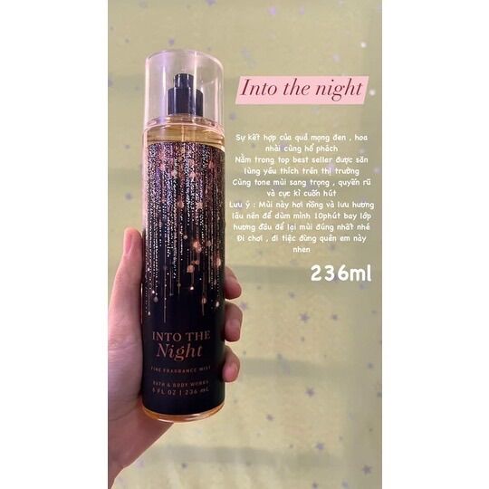 XỊT THƠM TOÀN THÂN INTO THE NIGHT 236ML - HƯƠNG THƠM SANG TRỌNG