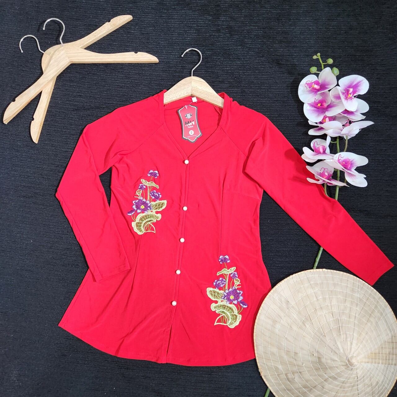 ÁO BÀ BA THÊU HOA SEN