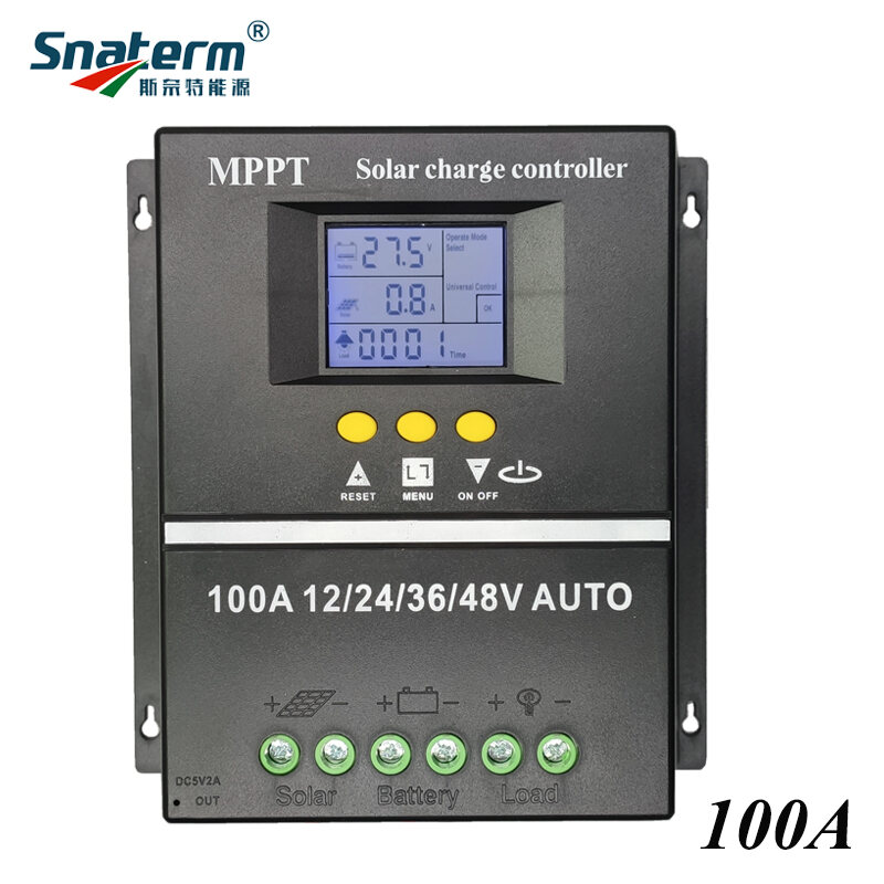 Snaterm Mppt Bộ Điều Khiển Sạc Năng Lượng Mặt Trời 60a 80a 100a 12V 24V 36V 48V Bộ Điều Chỉnh Thông Minh Cho Axit Chì/Bảng Pin Lithium