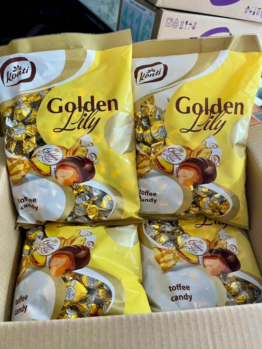 Kẹo socola Nga bông huệ vàng Golden Lily của hãng Konti, gói 1kg