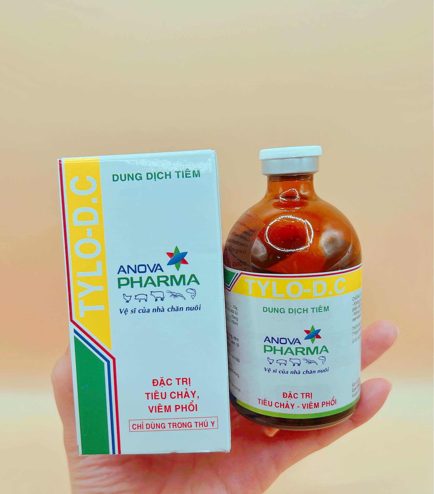 Tylo D C 100ml trị tiêu chảy, viêm phổi, viêm móng, viêm khớp, viêm tử cung, tụ huyết trùng cho heo , bò, trâu