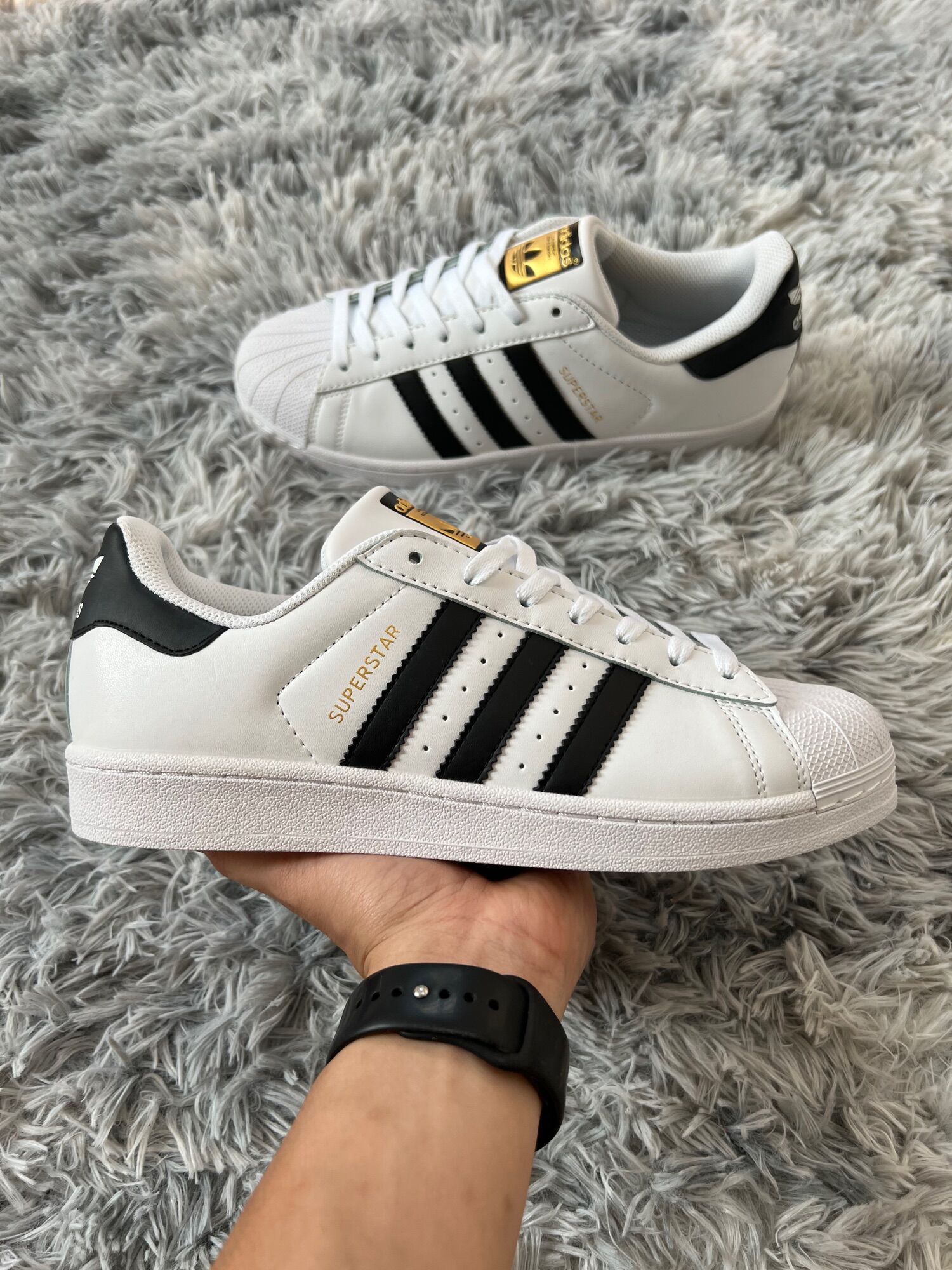 (Ảnh thật + freeship) Giày thể thao Superstar sò tem vàng (fullbox)