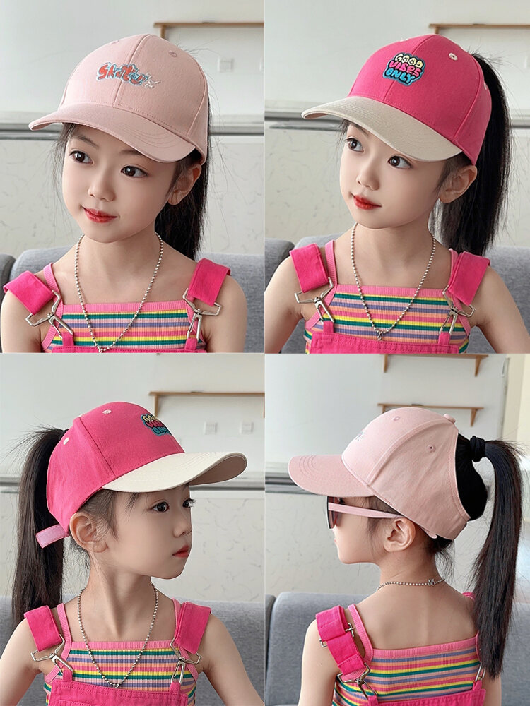 Mũ Bóng Chày Trẻ Em Kiểu K Mới Em Bé Mũ Mỏ Vịt Chống Nắng Cao Đuôi Ngựa Thân Thiện Với Mùa Xuân Mùa Thu Unisex Mũ Tập Đi