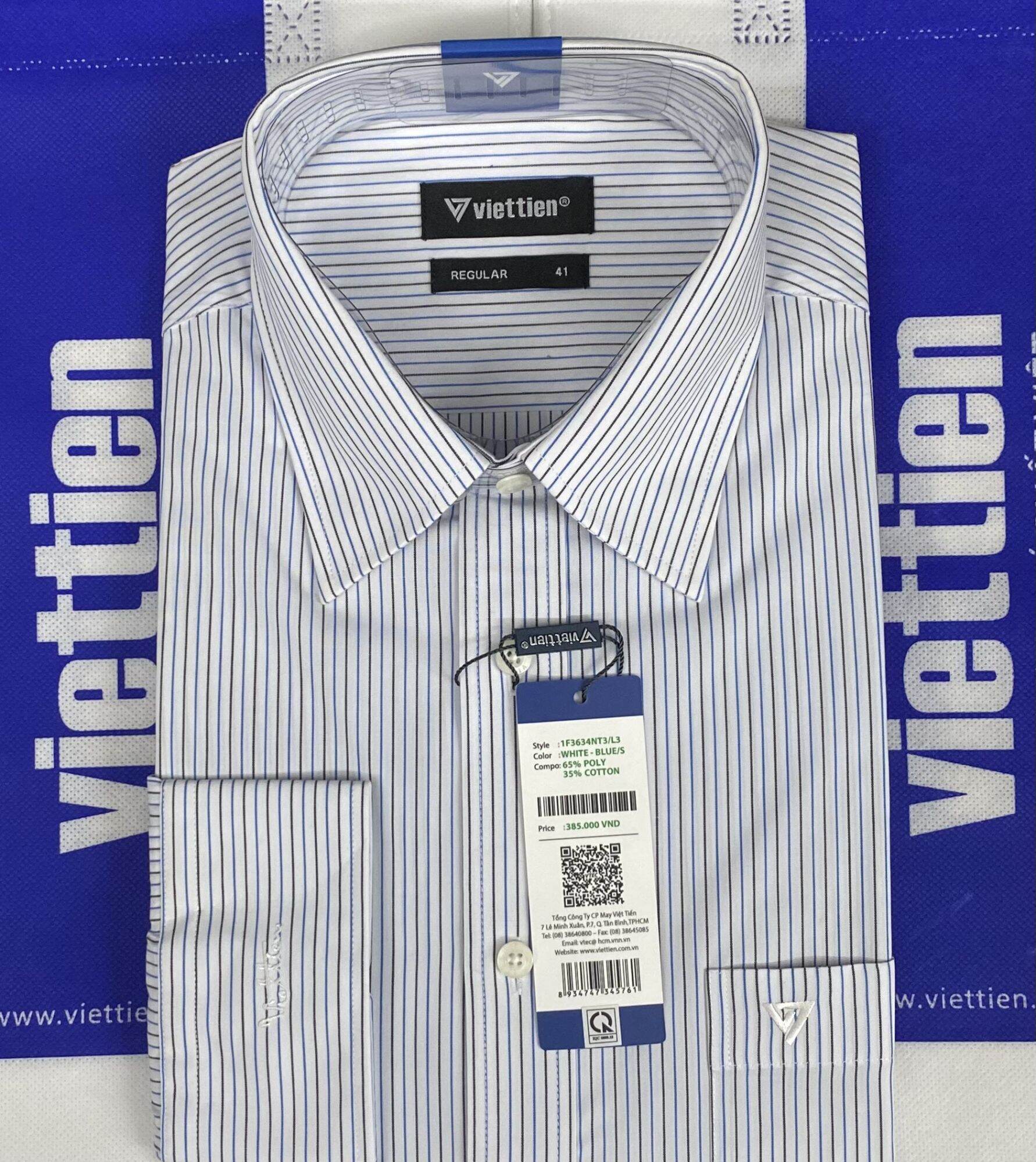 Áo sơ mi tay dài FORM Thường Việt tiến còn size 41 42