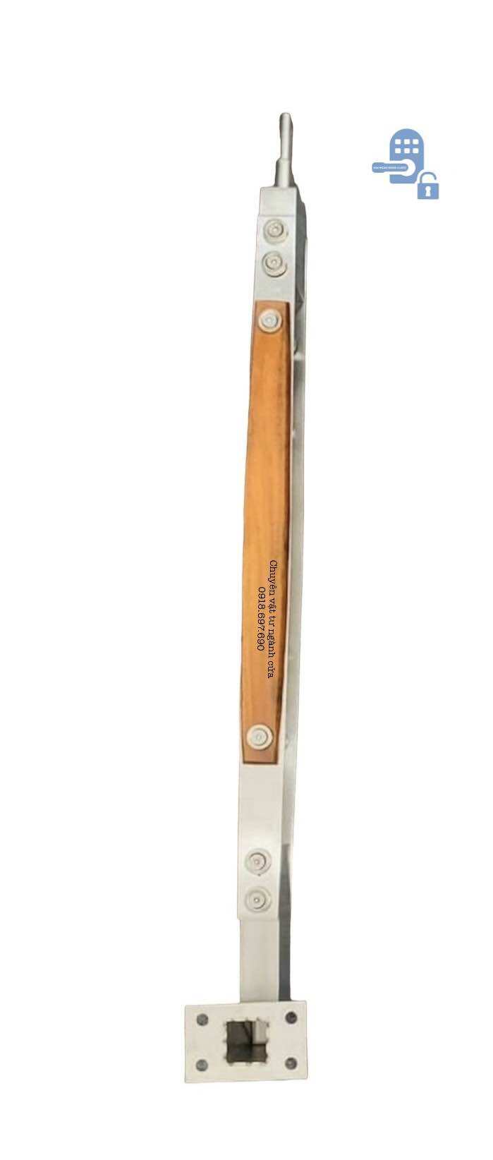 Trụ inox 304 nẹp gỗ căm xe - trụ inox gỗ cầu thang kính
