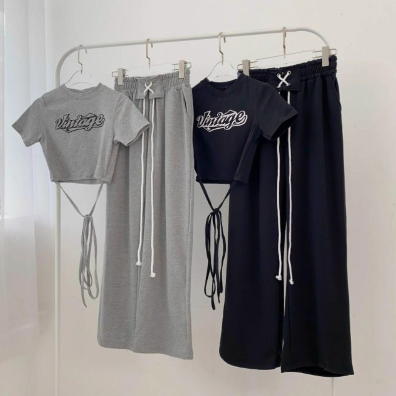 Áo croptop in chữ cột eo cực xịn tavin8