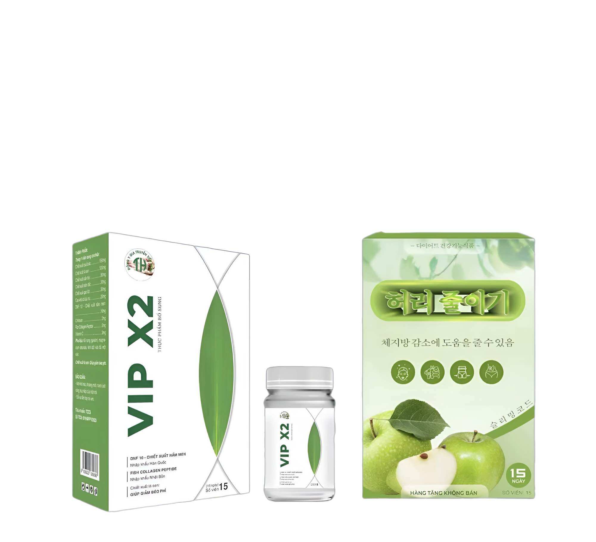 Giảm cân Vipx2 Tiến hạnh Tặng Kèm Detox Táo