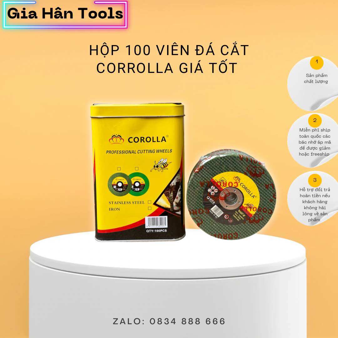 Hộp 100 viên đá cắt corolla hàng loại 1 phi 100