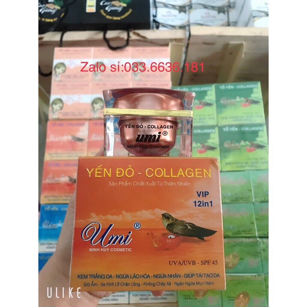 Kem umi Yến đỏ trắng da,ngừa lão hoá,ngừa nhăn,tái tạo da hủ 25g