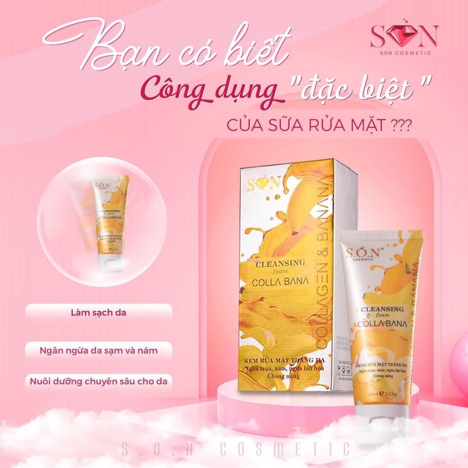 Sửa rửa mặt collagen banana sửa rửa mặt son