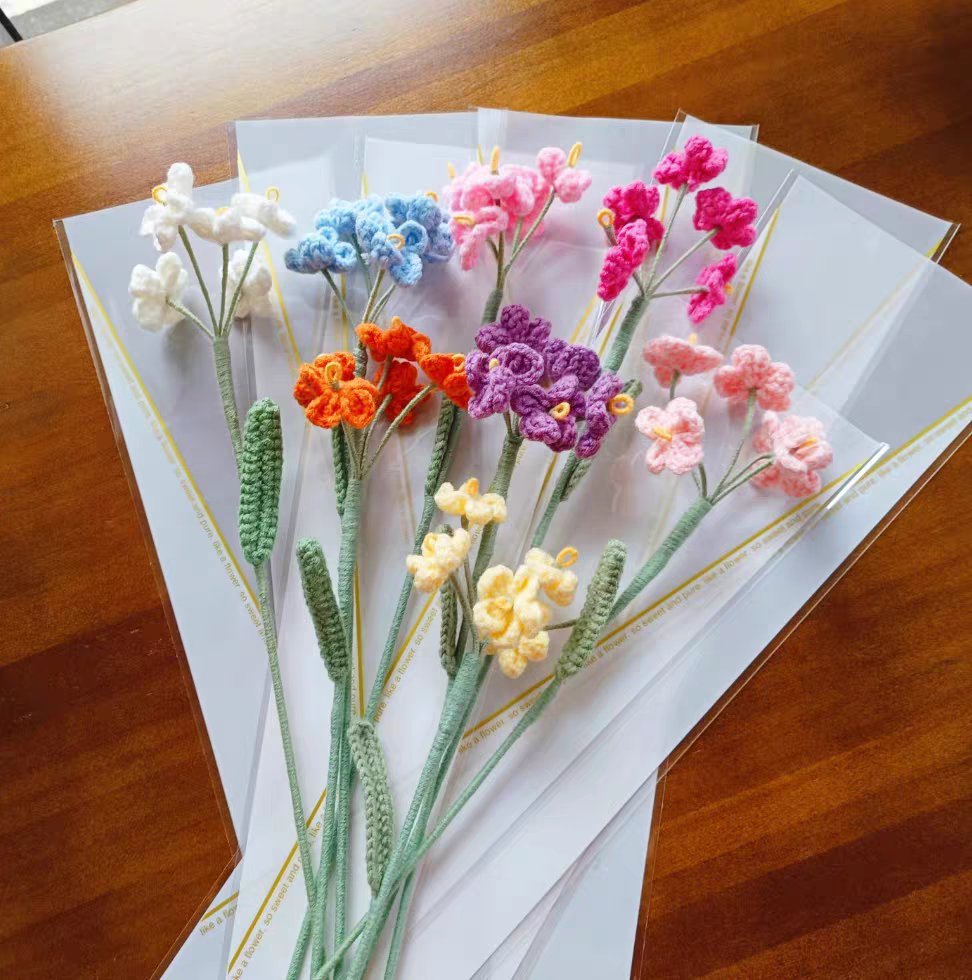 [Handmade] Cành hoa mini 5 bông nhiều màu bằng len 🌸