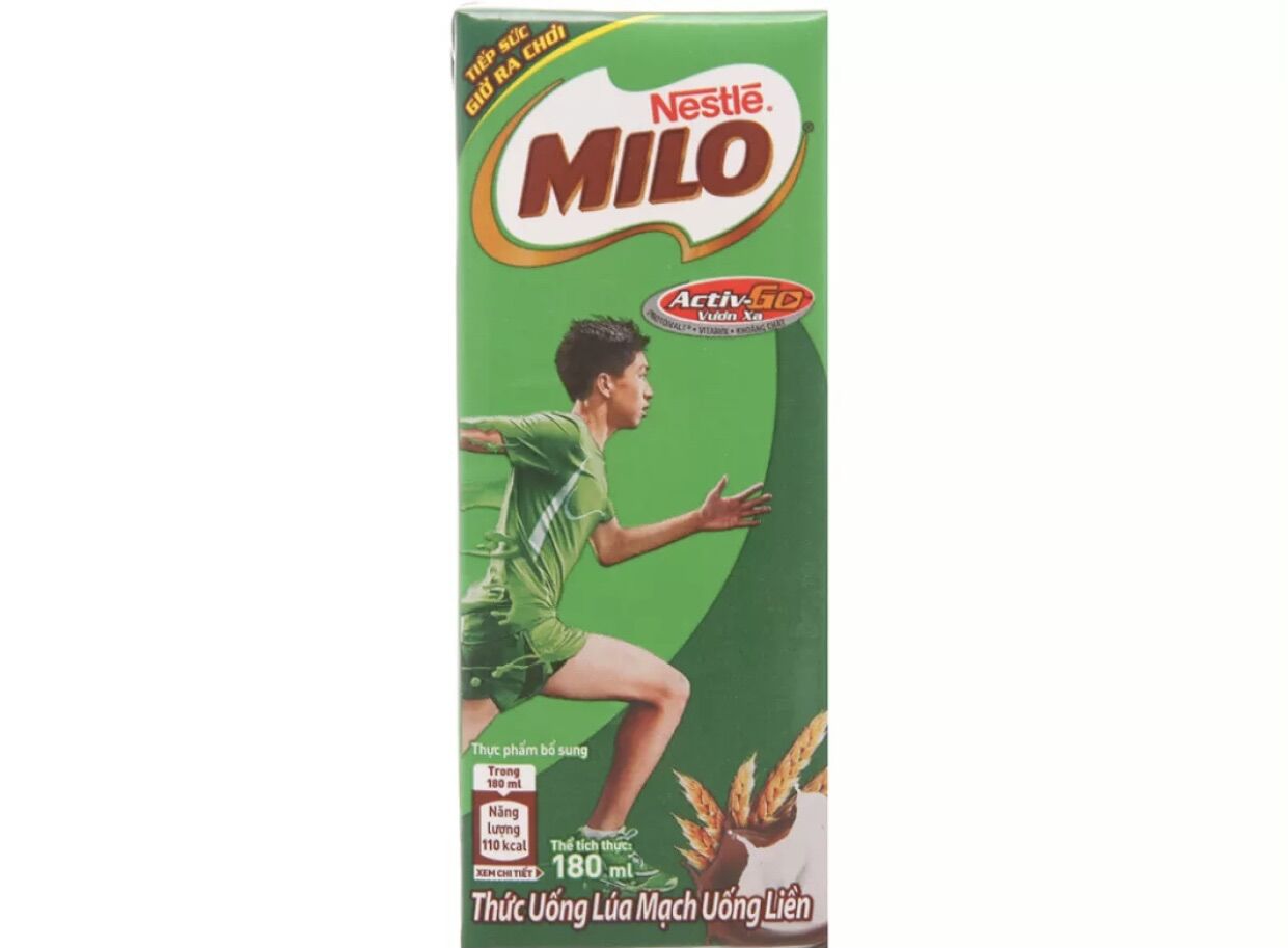 Lốc 4 hộp sữa milo có đường 180ml