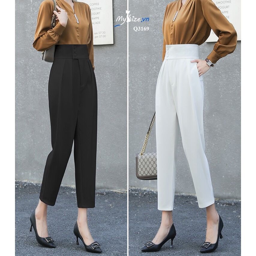 Quần baggy lưng cao, quần tây công sở lưng cao cạp bản bo mềm mại, quần tây lưng cao, quần công sở lưng cao.