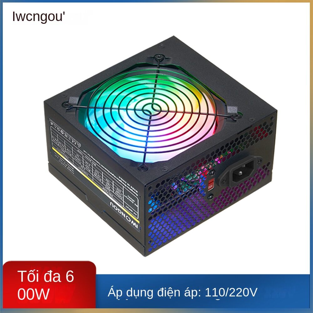 Iwongou Atx Fonte 400w 24pin 12v Bộ nguồn máy tính Điện áp kép tối đa 500w cho máy tính để bàn chơi game 110/220v Nguồn Psu