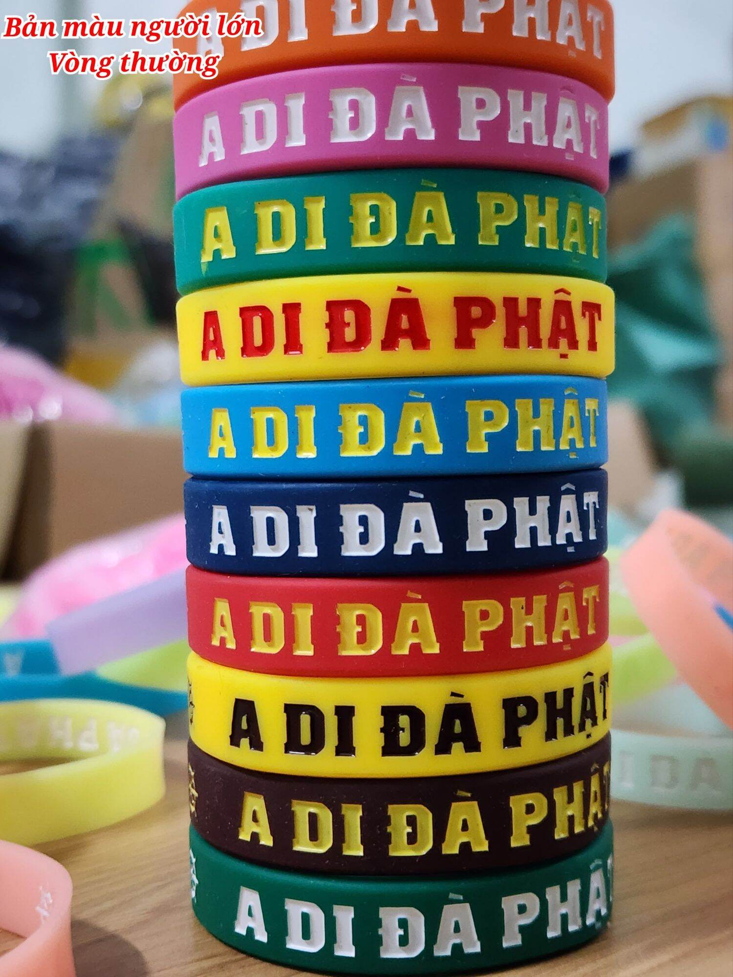 100 CHIẾC VÒNG TAY A DI ĐÀ PHẬT ĐỦ MÀU (Không phát sáng )