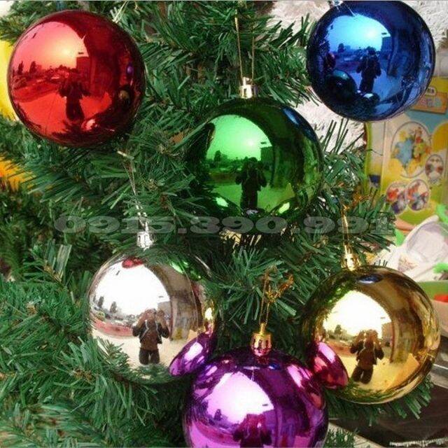 [HCM]bịch 6 trái châu bóng trang trí giáng sinh size 6cm nhiều màu
