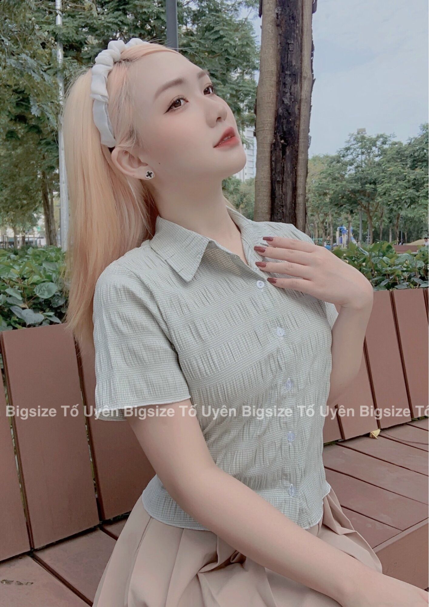 (T.U Bigsize 50-80kg) Áo Sơ Mi Nhăn Croptop Độc Lạ #22