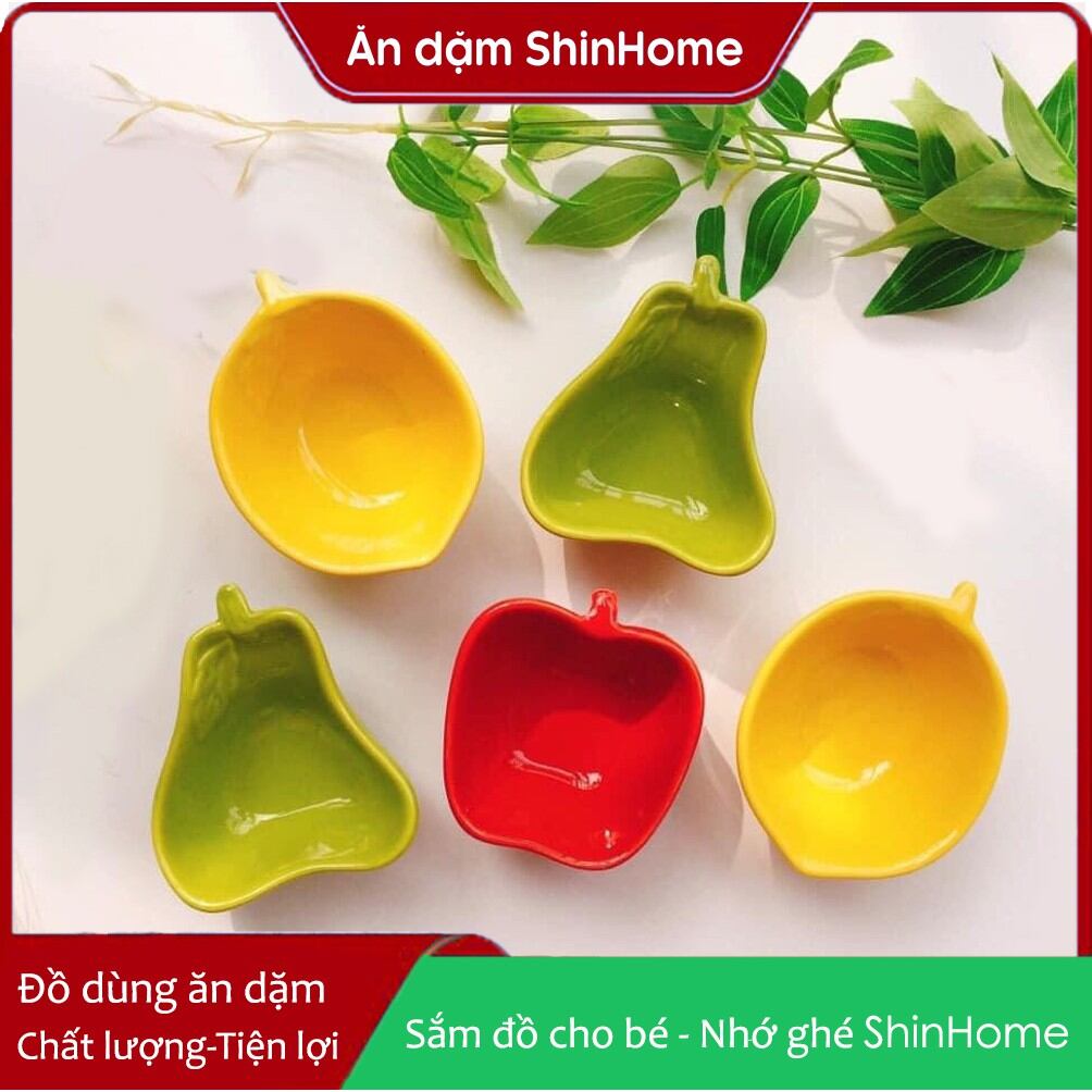 Bát sứ ăn dặm hình chanh ,lê ,táo -75ml