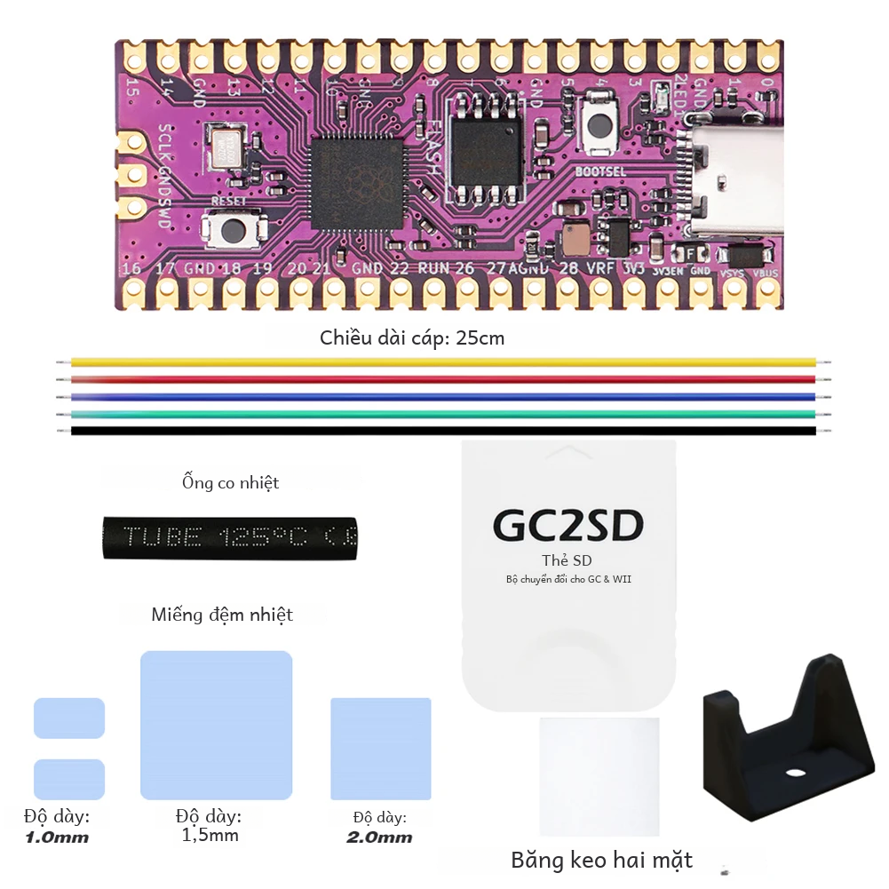 Raspberry Picoboot Ban Ipl Thay Thế Modchip Rp2040 USB Type-C Dành Cho Máy Nintendo Gamecube Ngc Với