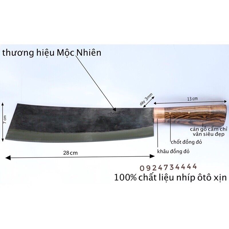 Dao tông chặt xương, chặt cá lớn, chặt cây, băm bèo truyền thống chính hãng {Phúc Sen Mộc Nhiên}