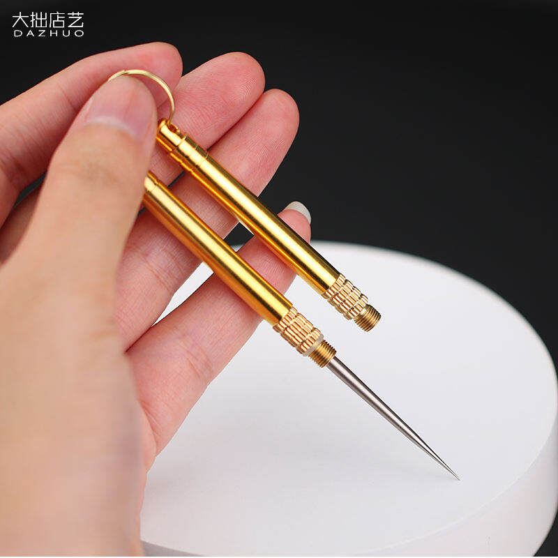 Kim Loại Đồng Nguyên Chất Ốc Vít Nhất Thể Sáng Tạo Tăm Xỉa Răng Xách Tay Móc Chìa Khóa Móc Treo Đa Chức Năng Dĩa Ăn Trái Cây