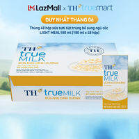 Thùng 48 hộp sữa tươi tiệt trùng bổ sung ngũ cốc TH true MILK LIGHT MEAL 180 ml (180 ml x 48)