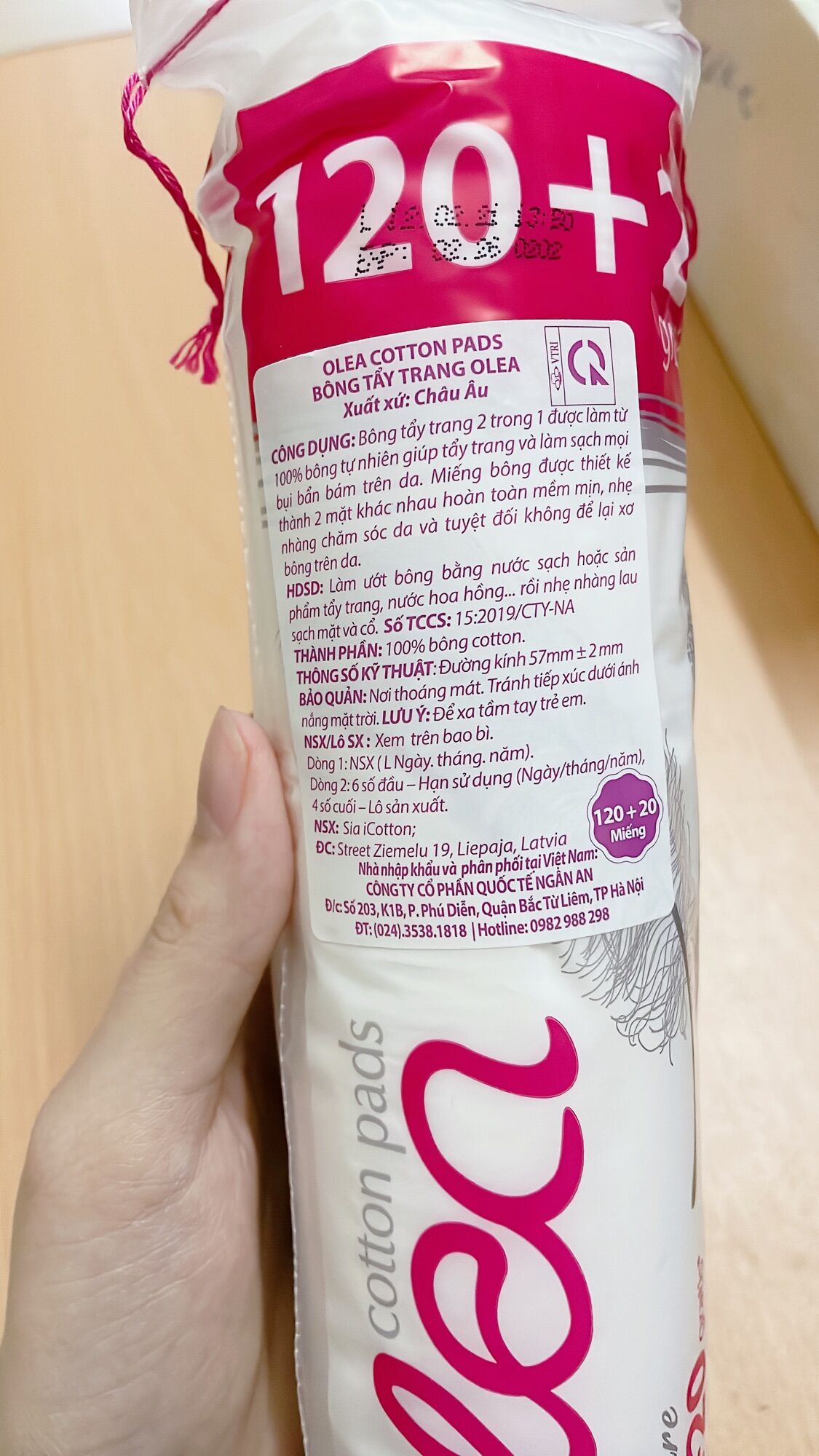 [Nhập Khẩu Châu Âu] Bông tẩy trang Olea conton pads 140 miếng